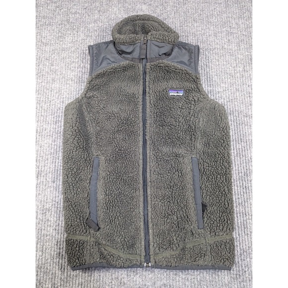 Patagonia Vest Womens XS Green Full Zip Retro-X Deep Pile Fleece‎ Hike Outdoors - Picture 1 of 12
